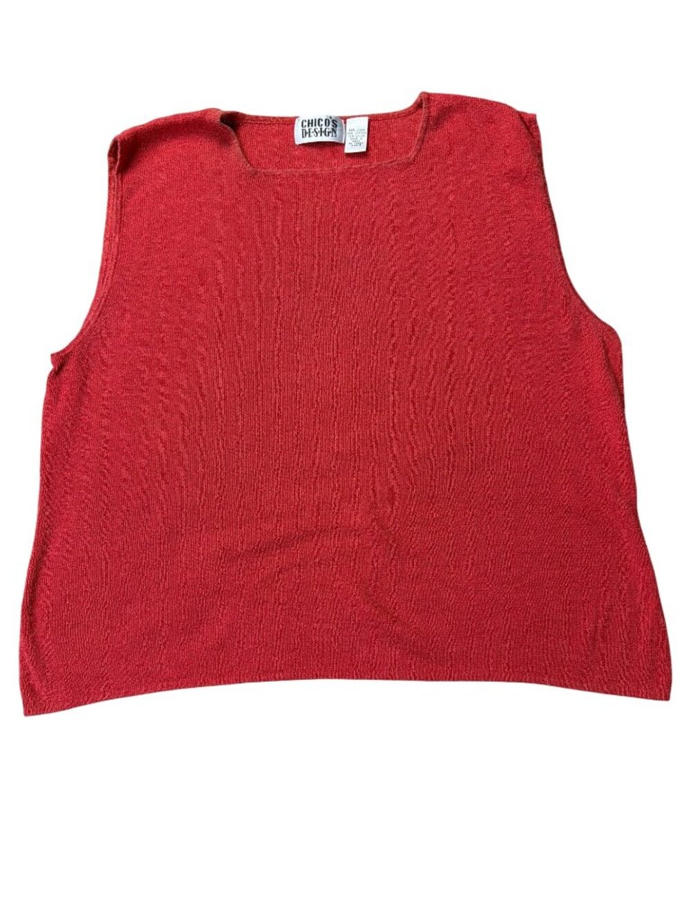 Chicos Design Red Sleeveless Knit Top Size XL Linen Blend